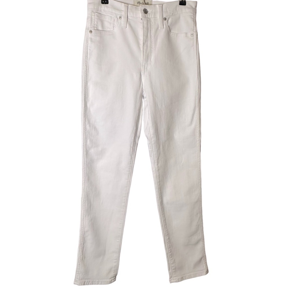 Madewell Stovepipe Jeans White High Rise Magic Pockets Coastal NWT 26 MC636